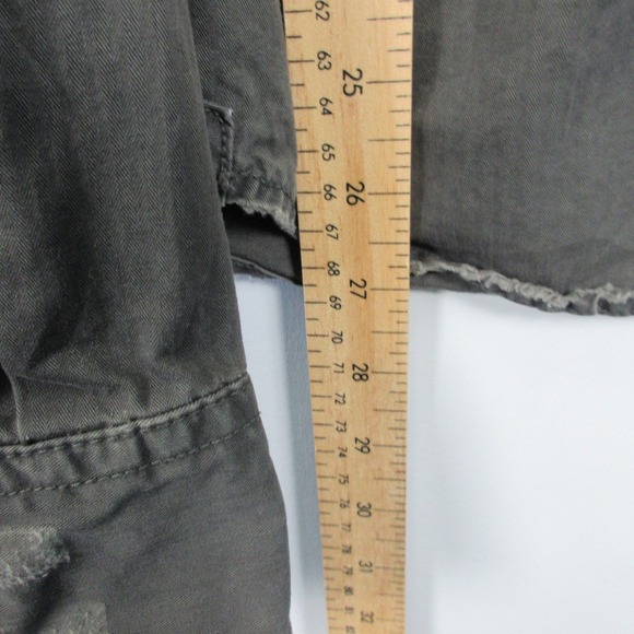 Abercrombie & Fitch Muscle Y2K Shirt Men M Gray Distressed Utility Military 582 - Picture 12 of 12